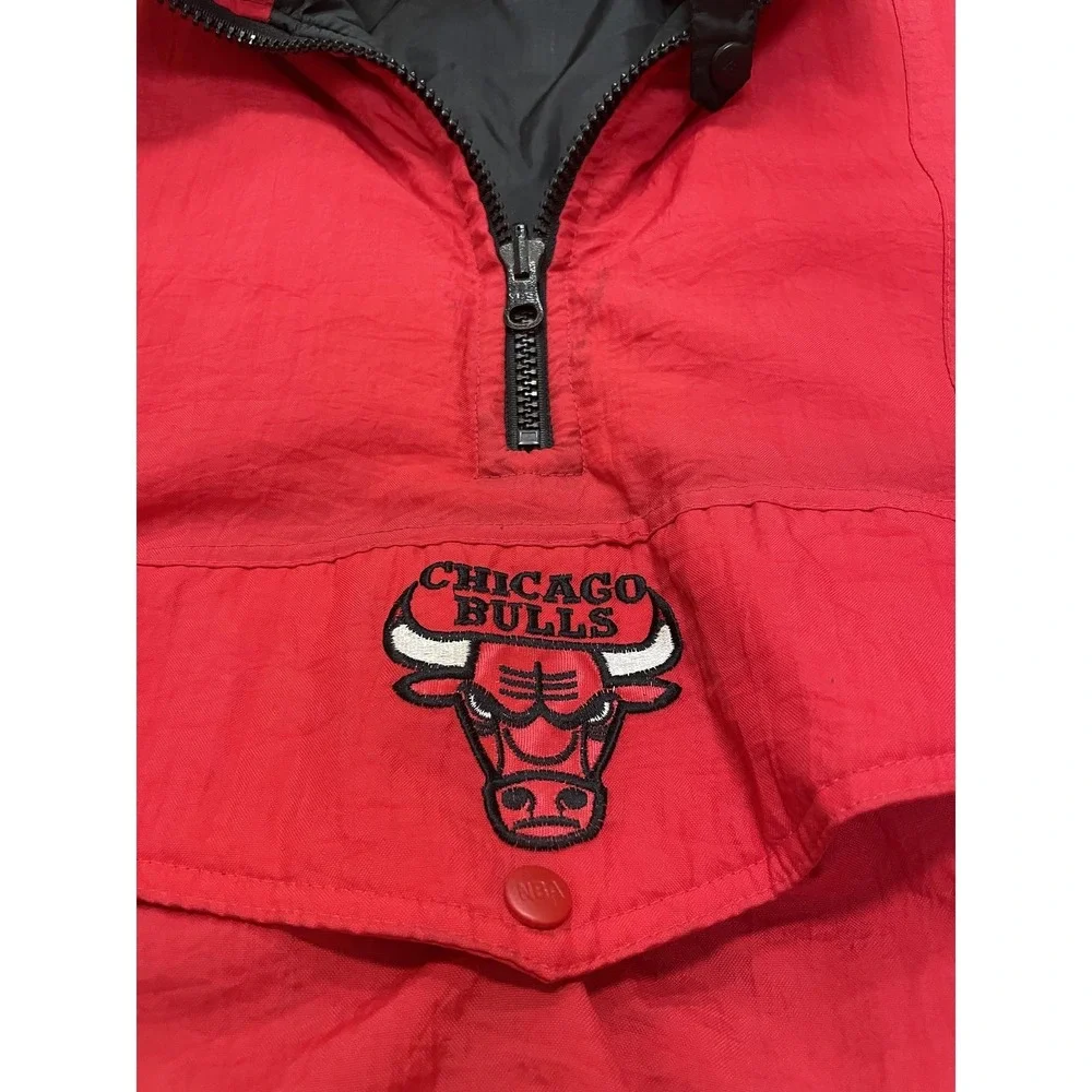 Chicago Bulls Jacket Mens XL Black Red NBA Basketball Reversible‎ PRO LAYER